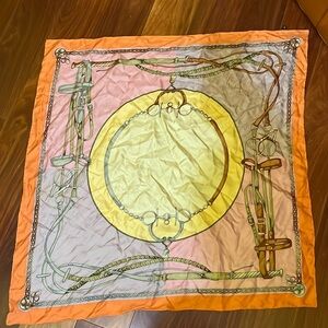 Belts and chain design scarf handkerchief 100% silk